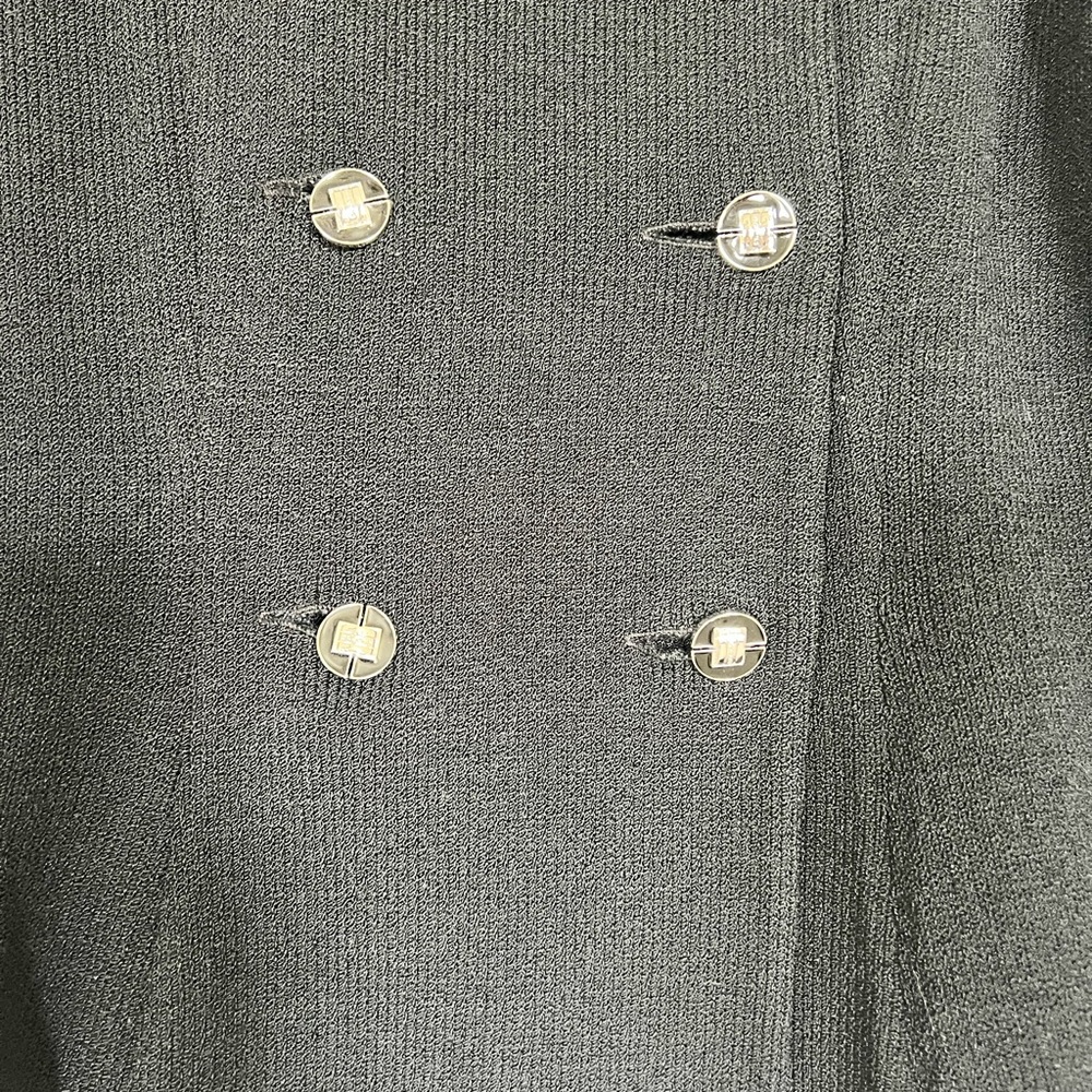 St. John Black Double-Breasted knit evening jacket with skirt - Picture 4 of 16